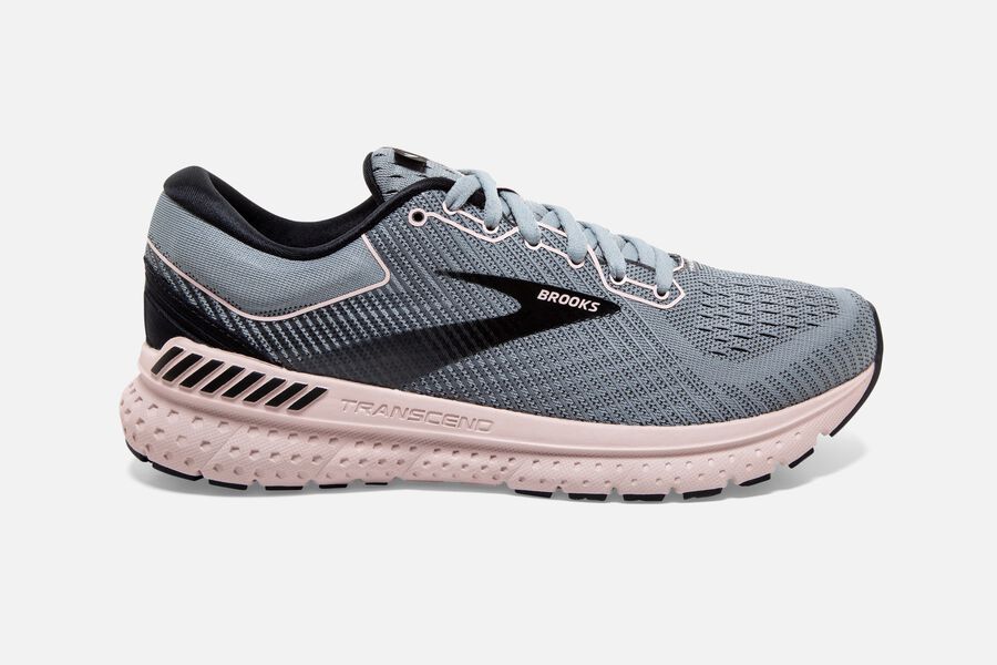 Brooks Transcend 7 Road Running Shoes Womens - Grey/Black/Pink - UWFJG-8205